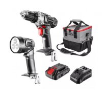 Graphite cordless tool set drill/driver, flashlight, bag, Energy+ 18V battery and charger