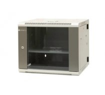 EMITERNET Split hanging cabinet 19" 9U, sheet metal/glass doors, 600×550×500mm width/depth/height EM/AH6509