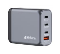Verbatim GNC-100 GaN Charger 100W with 2 x USB-C PD 100W / 1 x USB-C PD 65W / 1 x USB-A QC 3.0 (EU/UK/US)