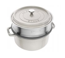 STAUB La Cocotte cast iron round pot with insert 40508-822-0 - 3.8 ltr. white truffle