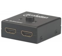 Manhattan HDMI 4K Splitter/Switch 2-Port, Bi-Directional, 4K@30Hz, Manual Selection, Passive (No Power Required), Black