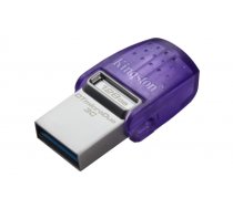 Kingston Technology DataTraveler microDuo 3C USB flash drive 64 GB USB Type-A / USB Type-C 3.2 Gen 1 (3.1 Gen 1) Purple, Stainless steel