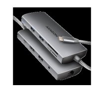 AXAGON HMC-8HLSA USB-C 3.2 Gen 1 hub, 3x USB-A + 4K/30Hz HDMI + SD/microSD, GLAN, Audio, PD 100W, 20cm USB-C cable HMC-8HLSA