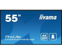 iiyama LH5554UHS-B1AG Signage Display Digital signage flat panel 138.7 cm (54.6") LCD Wi-Fi 500 cd/m² 4K Ultra HD Black Built-in processor Android 11 24/7