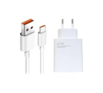 Xiaomi BHR6035EU Tīkla Lādētājs 67W + USB-A - USB-C Kabelis 1m