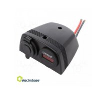 Ampermetrs | automašīnas šķiltavu mini ligzda x1 | Barošanas volts:7÷33VDC | melns