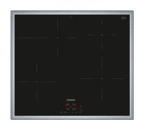 Siemens iQ300 EH645BFB6E hob Black, Stainless steel Built-in 60 cm Zone induction hob 4 zone(s)