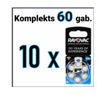 RAYOVAC 60 gab.  Ekonomiskais Komplekts Dzirdes aparāta baterijas | Izmērs 675 | Special Zn-Air | PR44