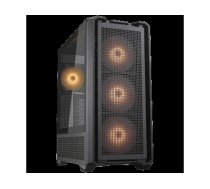 COUGAR | MX600 Black | PC Case | Mid Tower / Mesh Front Panel / 3 x 140mm + 1 x 120mm Fans / Transparent Left Panel CGR-57C9B-RGB