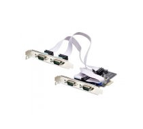 StarTech.com 4-Port Serial PCIe Card, Quad-Port PCI Express to RS232/RS422/RS485 (DB9) Serial Card, Low-Profile Bracket Incl., 16C1050 UART, Windows/Linux, TAA Compliant - Level-4 ESD Protection