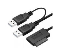 USB 2.0 Type-A to Slimline SATA II 7+6Pin Adapter