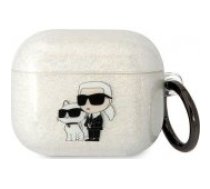 Karl Lagerfeld 3D Logo NFT Karl and Choupette TPU Glitter Case for Airpods 3 White Aksesuārs austiņām