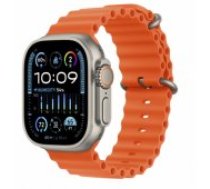 Apple Watch Ultra 2 49mm Titanium Case with Orange Ocean Band viedā aproce