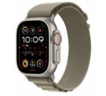 Apple Watch Ultra 2 49mm Titanium Case with Olive Alpine Loop - Small viedā aproce