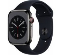 Apple Watch Series 8 Cellular 45mm Graphite Stainless Steel/ Midnight Sport viedā aproce