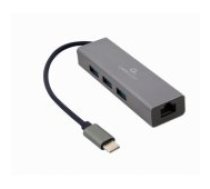 Gembird "USB-C TO LAN RJ45/ USB HUB A-CMU3-LAN-01" Aksesuārs