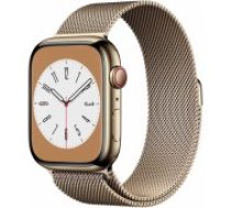 Apple Watch Series 8 Cellular 45mm Gold Stainless Steel/ Gold Milanese Loop viedā aproce