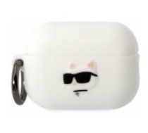 Karl Lagerfeld "3D Logo NFT Choupette Cat Head Silicone Case for Airpods Pro 2" White Aksesuārs austiņām