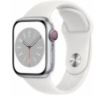 Apple Watch Series 8 Cellular 41mm Silver Aluminium/ White Sport viedā aproce