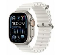 Apple Watch Ultra 2 49mm Titanium Case with White Ocean Band viedā aproce