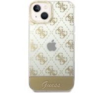 Guess "GUHCP14MHG4MHG Peony Glitter Script Logo Case iPhone 14 Plus" Gold maciņš