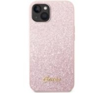 Guess "PC/ TPU Glitter Flakes Metal Logo Case iPhone 14 Plus" Pink maciņš