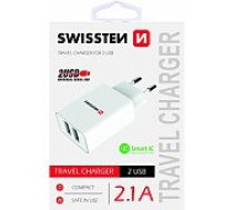 Swissten Premium Travel Charger 2 x USB 2.1А 10.5W White lādētājs