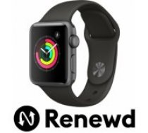 RENEWD Apple Watch Series 3 38mm Space Gray Case / Black Band RENEWD viedā aproce