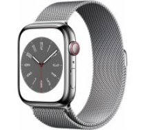 Apple Watch Series 8 Cellular 45mm Silver Stainless Steel/ Silver Milanese viedā aproce