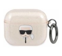 Karl Lagerfeld ®®KLA3UKHGD Karl®s Head Case for AirPods 3®® Gold Glitter Aksesuārs austiņām