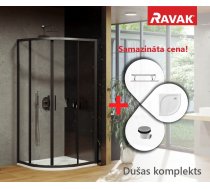 AKCIJA RAVAK dušas kabīnes komplekts BLIX SLIM BLSCP4-90 melns + caurspīdīgs stikls