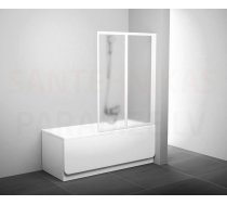 Ravak vannas siena VS2 105 balta + caurspīdīgs stikls