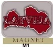 Magnēts M-01 Latvijas karte uz sudraba fona