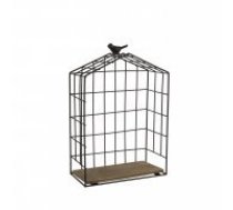 Plaukts BIRD CAGE-2, 20x10xH29cm, melns metāla/ koks