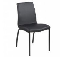 Krēsls SUMI 46,5x57,5xH86,5cm, materiāls: ādas aizvietotājs, krāsa: melna, kājas: metāls, krāsa: melns