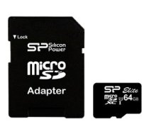 SILICON POWER microSDXC 64GB UHS-1 Elite with adaptor  (SP064GBSTXBU1V10SP)