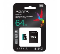Adata Premier Pro 64GB MicroSDXC UHS-I Class 10 (AUSDX64GUI3V30SA2-RA1)