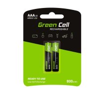 GREEN CELL Rechargeable Batteries 2x AAA HR03 800mAh  (GR08)