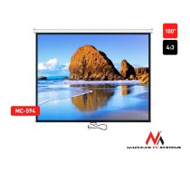 Maclean Projection screen MC-594 100 4: 3 200x150 auto-lock matt white wall or ceiling  (MC-594)