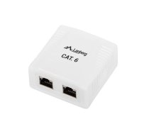 LANBERG Surface mount box 2x RJ45 Cat.6 white  (OS6-0002-W)