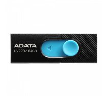 Adata | USB Flash Drive | UV220 | 64 GB | USB 2.0 | Black/Blue (AUV220-64G-RBKBL)