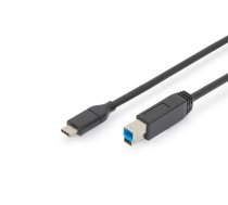 ASSMANN Connection Cable USB 3.1 Gen.2 SuperSpeed + 10Gbps USB Type C / B M / M Power Delivery, black, 1.8m  (AK-300149-018-S)