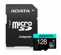 Adata Premier Pro 128 GB microSD memory card, UHS-I U3 V30 A2, with adapter (AUSDX128GUI3V30SA2-RA1)