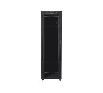 LANBERG Installation cabinet rack 19 42u 600x600 black, black glass door lcd (Flat pack)  (FF01-6642-12BL)