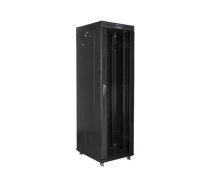 LANBERG Installation cabinet rack 19 42U 600x800 black, black glass door lcd (Flat pack)  (FF01-6842-12BL)