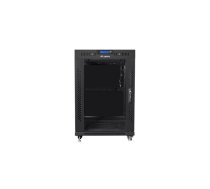 LANBERG Installation cabinet rack 19 15U 600x800 black, glass door lcd (flat pack)  (FF01-6815-12BL)