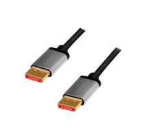 Logilink 8K/60 Hz DisplayPort cable, male to male, aluminum, 2m (CDA0105)