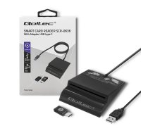 Qoltec smart card reader + USB-C adapter SCR-0636 (50636)