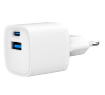 Gembird USB-A USB-C 20W PD QC3.0 mini-charger white  (TA-UC-PDQC20-W-01)