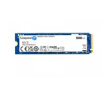 KINGSTON SSD | NV3 | 500 GB | M.2 2280 form factor SSD | PCIe NVMe Gen 4.0 (x4) solid-state drive interface | 5000 MB/s read speed | 3000 MB/s write speed (SNV3S/500G)